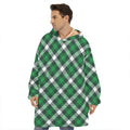 Saint Patrick's Day Plaid Pattern Print Hoodie Blanket