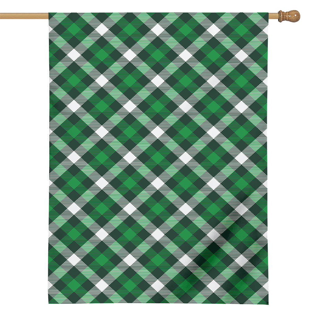 Saint Patrick's Day Plaid Pattern Print House Flag