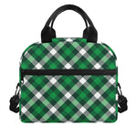 Saint Patrick's Day Plaid Pattern Print Insulated Lunch Bag