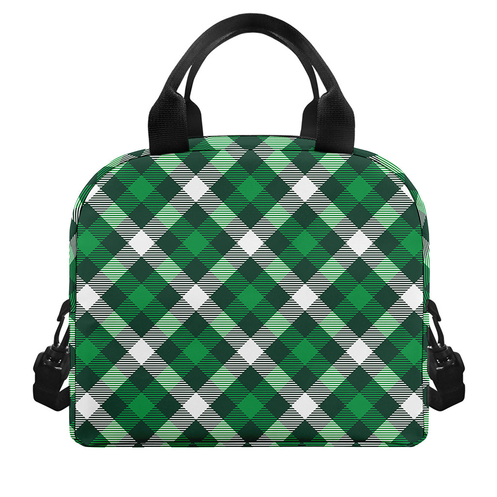Saint Patrick's Day Plaid Pattern Print Insulated Lunch Bag
