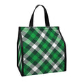 Saint Patrick's Day Plaid Pattern Print Insulated Lunch Tote