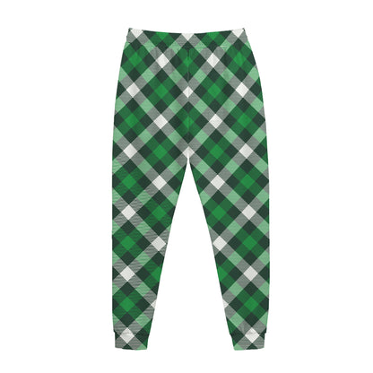 Saint Patrick's Day Plaid Pattern Print Jogger Pants