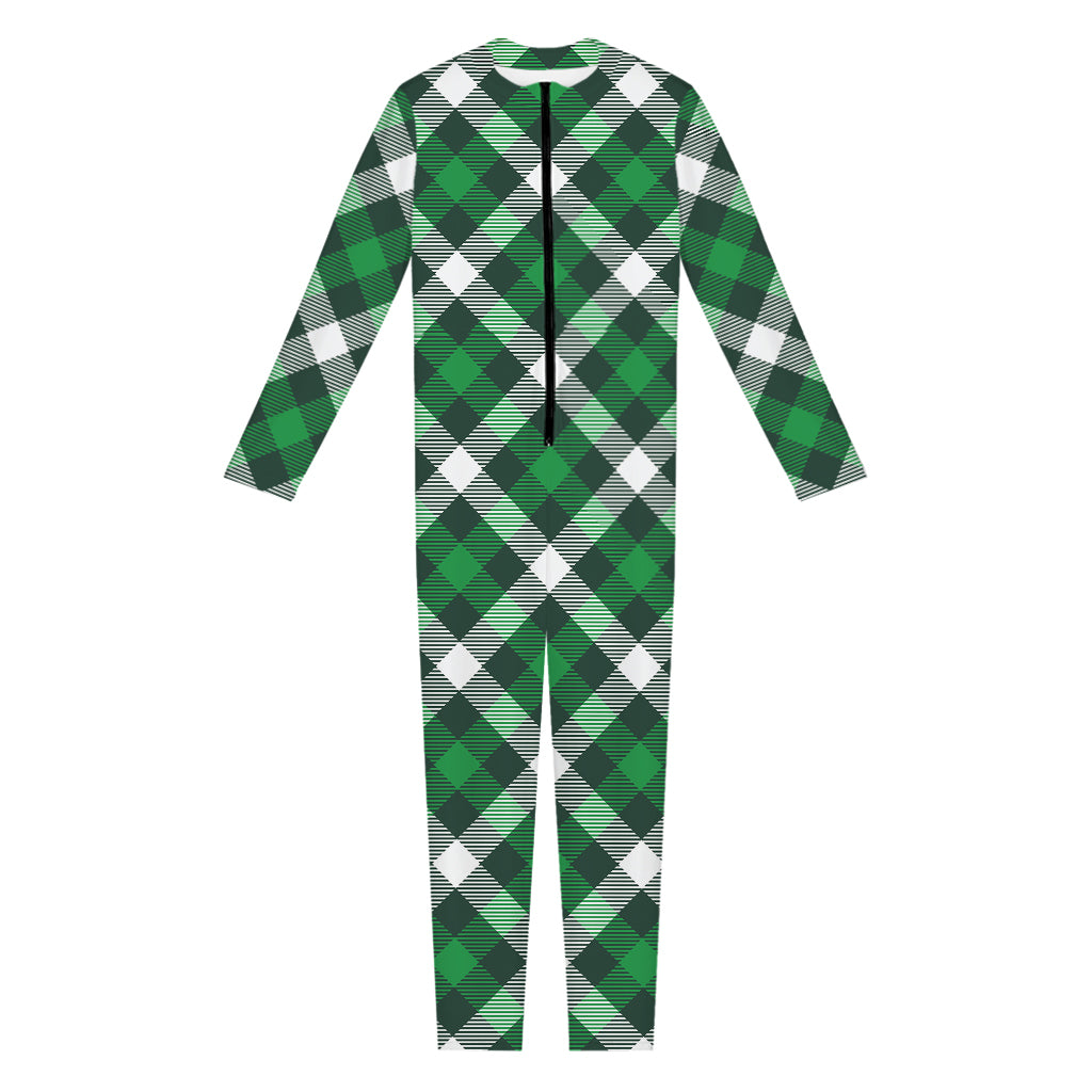 Saint Patrick's Day Plaid Pattern Print Jumpsuit