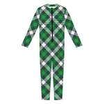 Saint Patrick's Day Plaid Pattern Print Jumpsuit