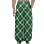 Saint Patrick's Day Plaid Pattern Print Lantern Pants