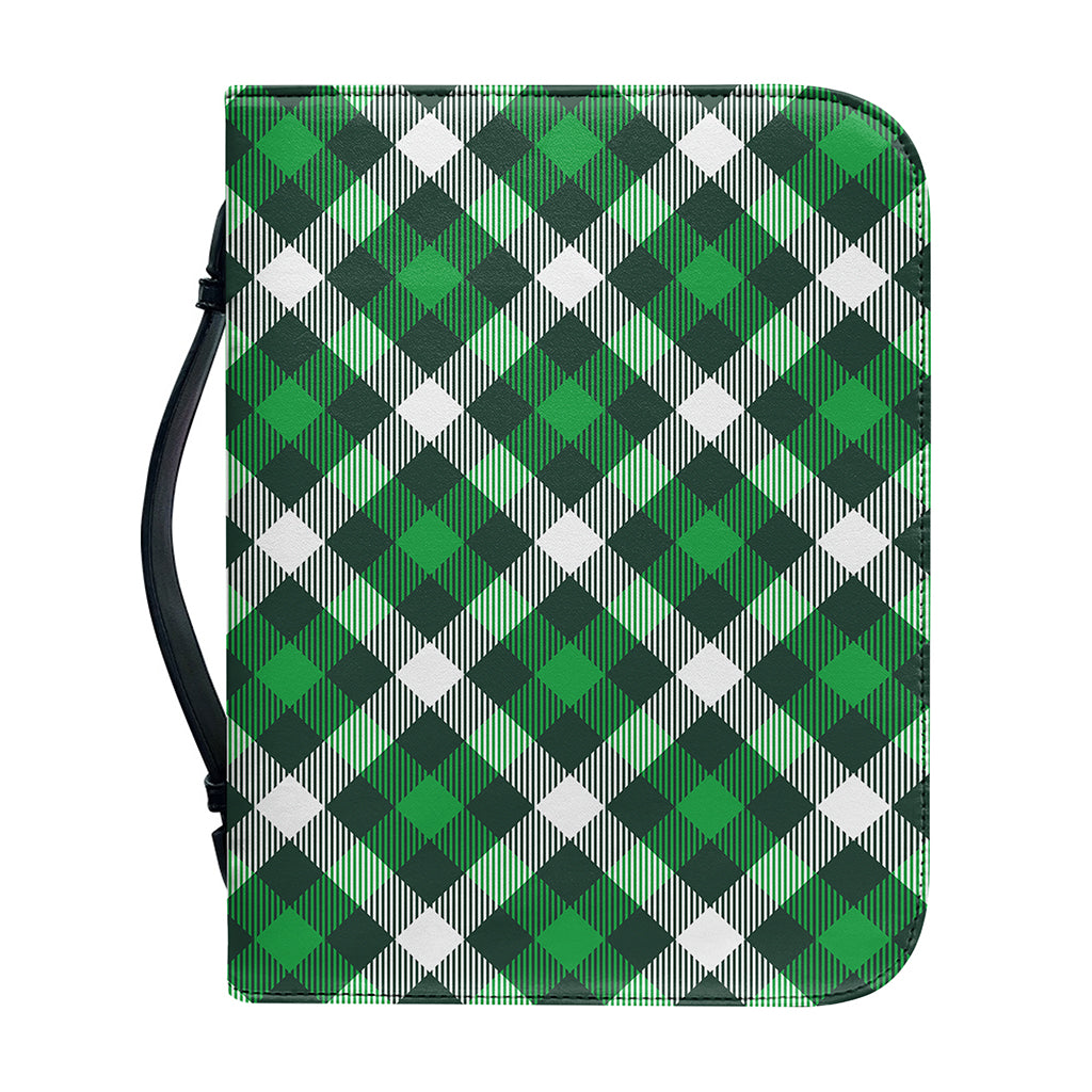 Saint Patrick's Day Plaid Pattern Print Leather Bible Cover