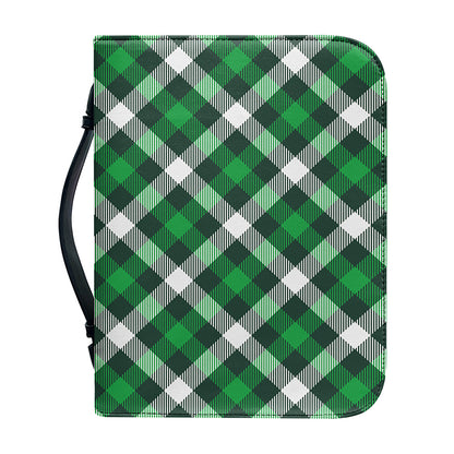 Saint Patrick's Day Plaid Pattern Print Leather Bible Cover