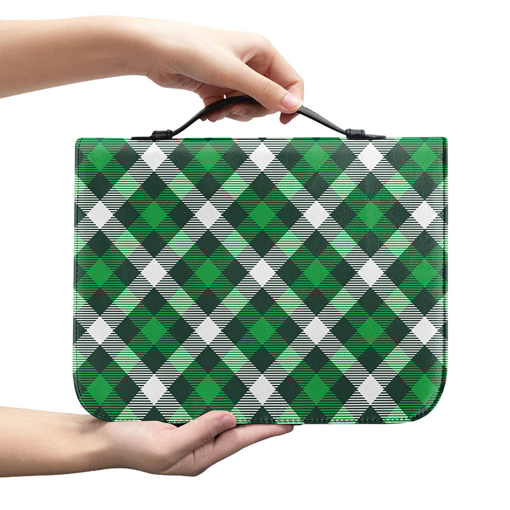 Saint Patrick's Day Plaid Pattern Print Leather Bible Cover