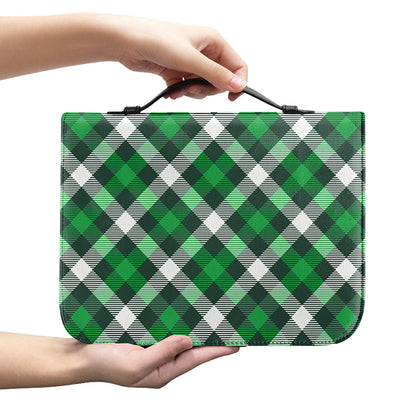 Saint Patrick's Day Plaid Pattern Print Leather Bible Cover