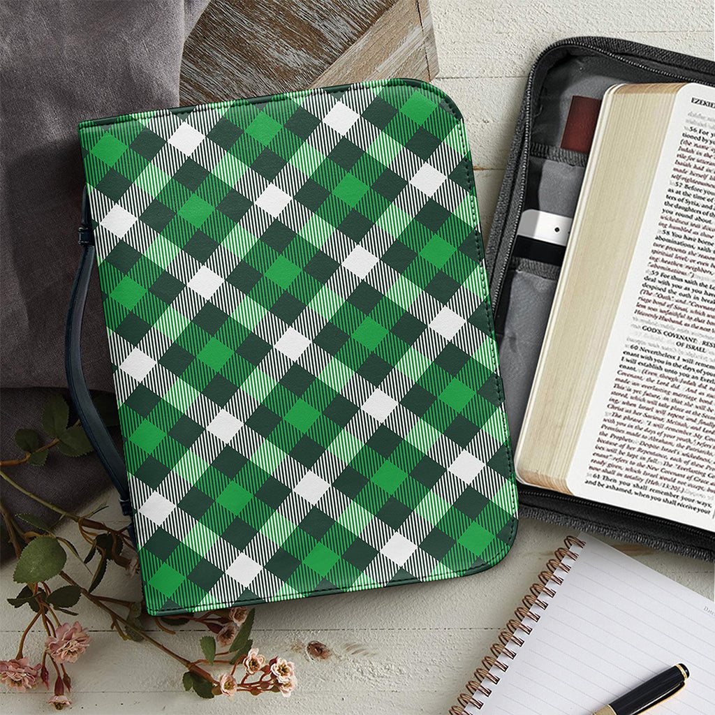 Saint Patrick's Day Plaid Pattern Print Leather Bible Cover