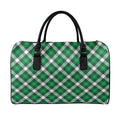 Saint Patrick's Day Plaid Pattern Print Leather Duffel Bag
