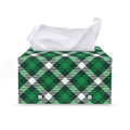 Saint Patrick's Day Plaid Pattern Print Leather Tissue Box Cover