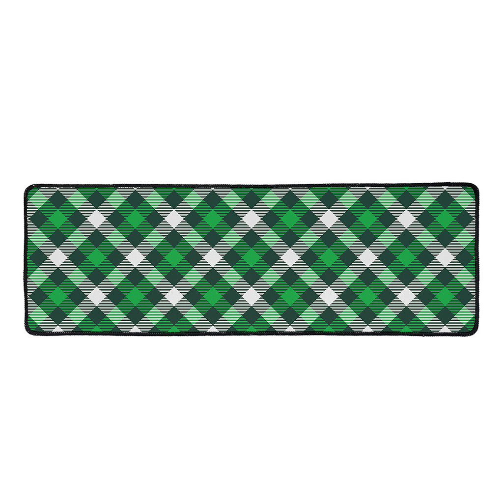 Saint Patrick's Day Plaid Pattern Print Long Kitchen Mat