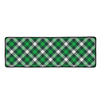 Saint Patrick's Day Plaid Pattern Print Long Kitchen Mat