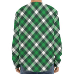 Saint Patrick's Day Plaid Pattern Print Long Sleeve Baseball Jersey