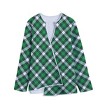 Saint Patrick's Day Plaid Pattern Print Long Sleeve Short Coat