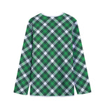 Saint Patrick's Day Plaid Pattern Print Long Sleeve Short Coat