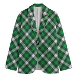 Saint Patrick's Day Plaid Pattern Print Men's Blazer