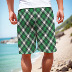 Saint Patrick's Day Plaid Pattern Print Men's Cargo Shorts