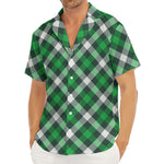 Saint Patrick's Day Plaid Pattern Print Men's Deep V-Neck Shirt