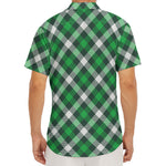 Saint Patrick's Day Plaid Pattern Print Men's Deep V-Neck Shirt