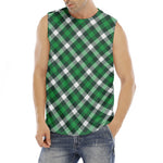 Saint Patrick's Day Plaid Pattern Print Men's Fitness Tank Top