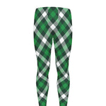 Saint Patrick's Day Plaid Pattern Print Men's leggings