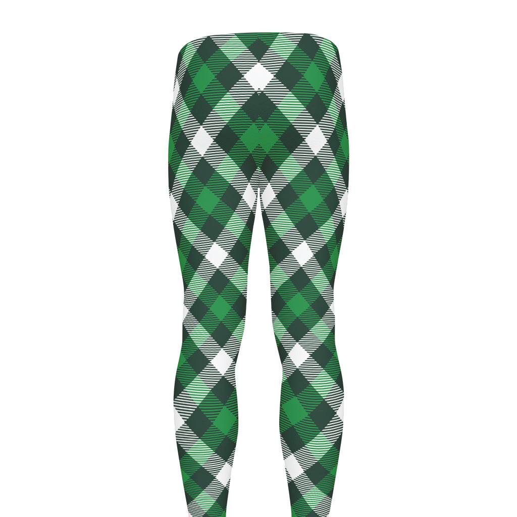 Saint Patrick's Day Plaid Pattern Print Men's leggings
