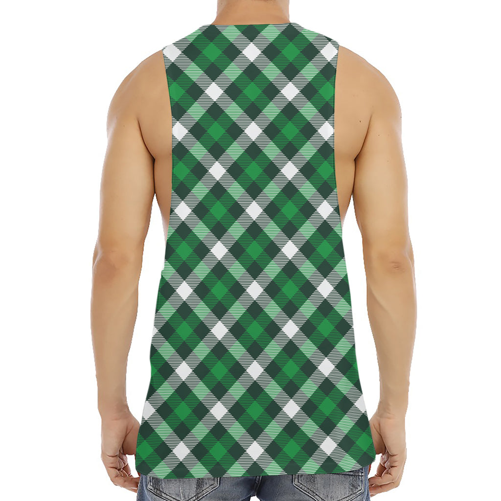 Saint Patrick's Day Plaid Pattern Print Men's Muscle Tank Top