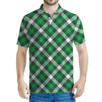 Saint Patrick's Day Plaid Pattern Print Men's Polo Shirt