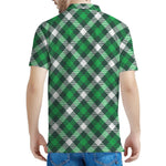 Saint Patrick's Day Plaid Pattern Print Men's Polo Shirt