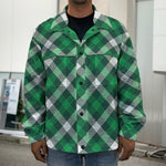 Saint Patrick's Day Plaid Pattern Print Men's Shirt Jacket