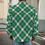 Saint Patrick's Day Plaid Pattern Print Men's Shirt Jacket