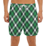 Saint Patrick's Day Plaid Pattern Print Men's Split Running Shorts