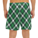 Saint Patrick's Day Plaid Pattern Print Men's Split Running Shorts