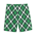 Saint Patrick's Day Plaid Pattern Print Men's Sports Shorts
