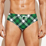 Saint Patrick's Day Plaid Pattern Print Men's Swim Briefs