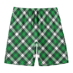Saint Patrick's Day Plaid Pattern Print Men's Swim Trunks