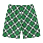 Saint Patrick's Day Plaid Pattern Print Men's Swim Trunks