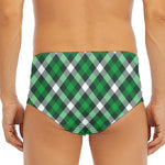 Saint Patrick's Day Plaid Pattern Print Men's Triangle Swim Briefs