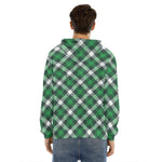Saint Patrick's Day Plaid Pattern Print Men's Velvet Pullover Hoodie