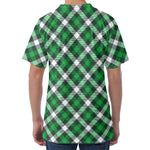 Saint Patrick's Day Plaid Pattern Print Men's Velvet T-Shirt