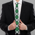 Saint Patrick's Day Plaid Pattern Print Necktie