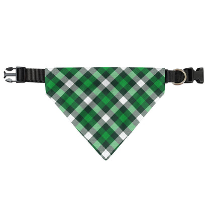 Saint Patrick's Day Plaid Pattern Print Over The Collar Dog Bandana