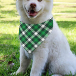 Saint Patrick's Day Plaid Pattern Print Over The Collar Dog Bandana