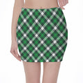 Saint Patrick's Day Plaid Pattern Print Pencil Mini Skirt