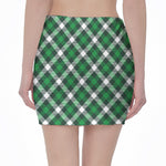 Saint Patrick's Day Plaid Pattern Print Pencil Mini Skirt