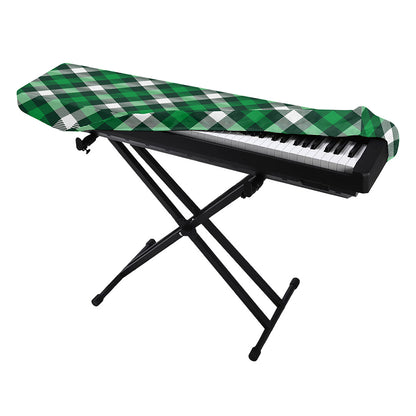 Saint Patrick's Day Plaid Pattern Print Piano Keyboard Cover