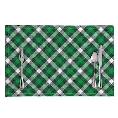 Saint Patrick's Day Plaid Pattern Print Placemat