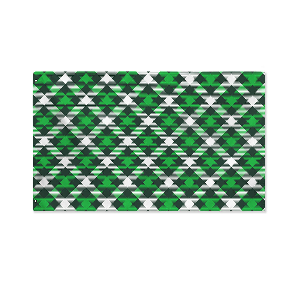 Saint Patrick's Day Plaid Pattern Print Polyester Flag